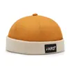 Nuevo Sombrero Hipster sin Ala de Bloques de Color Retro para Primavera y Otoño para Hombres, Sombrero de Propietario de Moda con Letras para Mujeres, Sombrero Artístico de Piel de Melón