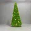 Árbol de Navidad Plegable Verde Manzana con Luces y Adornos, Árbol Decorativo de Diamantes Coloridos para Uso Doméstico, 5 pies ~ 7 pies