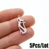 5 Piezas/Paquete Animales de Dibujos Animados Transfronterizos Acero Inoxidable Colgante de Gato Accesorios para Joyería DIY Collar Pulsera Pendientes