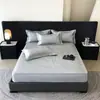 Lujo Ligero Jacquard Carbón Hielo 900D Sábanas Colchonetas Suaves Refrigeradas Clase Amigable con la Piel Transpirable Lavables a Máquina Colchoneta de Seda de Hielo para Dormir Desnudo