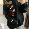 Sudadera con capucha bordada y flocada de estilo americano de calle, divertida, para hombre y mujer, primavera, para parejas, casual, corte holgado, marca de tendencia nacional