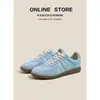 Zapatillas de Entrenamiento Retro Alemanas de Cuero Genuino para Mujer, Nuevo Modelo 2026, Zapatillas Casuales Versátiles de Bloques de Color, con Cordones, Suela Plana, Zapatillas Forrest Gump