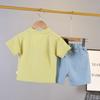 Ropa de verano para bebé 2024, novedad de verano, ropa de bebé de dos piezas de manga corta fina, transpirable y casual para niño