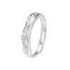 Anillo de Pareja Mo Li Lianzhi de Plata de Ley S925 Diseño Simple de Nicho Par de Anillos Ajustable Regalo para el Día de San Valentín Chino para Novio y Novia