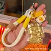 Llavero de Oro Puro 999 Gato de la Suerte Colgante Dios de la Riqueza Correa para Teléfono Regalo para Eventos Suministro Directo de Fábrica