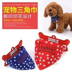 Collar con huellas de patas y pisadas estampadas, bufanda triangular, accesorios para mascotas para gatos y perros, collares, baberos y baberos para perros