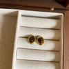Pendientes de aro de ámbar estilo Maillard para mujer, de nicho, de alta calidad, estilo retro, sencillos, a la moda, joyería para las orejas.