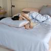 Conjunto de Cuatro Piezas Clase A LF Clase Lanjing Tencel para Maternidad e Infancia Conjunto de Cuatro Piezas de Lyocell Tencel para Dormir Desnudo Funda de Edredón Fresca