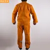 Vestuário de proteção para trabalho de soldagem em couro de boi, macacão de soldador, reparo de automóveis, roupas de proteção contra respingos de fogo, conjunto de duas peças (jaqueta e calça)