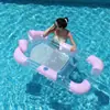 Hamaca inflable de 4 tubos, venta directa transfronteriza, para entretenimiento acuático, reclinable, cama flotante con respaldo plegable de red y explosión flotante.