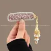 Pasador de Pelo con Borla de Campana de Diamante Azul para Mujer, Accesorio de Pelo Exquisito de Gama Alta, Pinza Lateral, Pasador de Pelo, Pinza BB Lateral de Estilo Antiguo