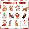24 Piezas Árbol de Navidad Gato Perro Decoración de Madera Decoración Navideña Festiva Decoración Interior Hogar Fiesta Navideña Colgante