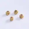 Pulsera de Oro Antiguo Cuadrada Conserva Color con Abalorios Separadores Micro-Pavimentados de Circonita, Cuentas Sueltas para Pulsera DIY, Collar, Accesorios de Abalorios, Separador