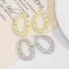 Colgante de anillo irregular ovalado hueco de aleación martillada para collares, pendientes, colgantes y accesorios de cadena para suéter hechos a mano DIY