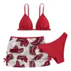2024 Novo Maiô Infantil Dividido Europeu e Americano Bikini Feminino de Três Peças Maiô de Rede Bikini Infantil Feminino