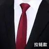 Gravata Formal de Negócios com Zíper Masculina para Casamento de Noivo Feminino Listras Azuis Fina Preta para Pessoas Preguiçosas Fácil de Puxar
