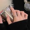 Anillo de apertura único con incrustaciones de circonita de lujo, ligero y de diseño único, estilo frío para mujer, exquisita joyería de moda.
