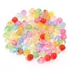 Kit de Materiales para Abalorios de Pulsera de Colores Brillantes DIY, Cuentas Redondas Transparentes de Cristal Acrílico con Agujero Recto