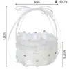 Caja de Anillo de Boda Estilo Europeo Portaanillos de Lino Caja de Almacenamiento de Anillos para Novios Caja Portátil de Anillos para Dama de Flor