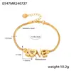 Pulseira Transfronteiriça de Amor com Letra Dourada Quente Amor Diamante Aço Inoxidável Banhado a Ouro 18K Pulseira de Temperamento para Namorada