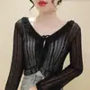 Procesamiento PersonalizadoYanzhiban Cardigan de Punto de Encaje con Lazos Top Chal Ropa para Mujer Fuente OEM/ODM