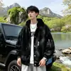 Jaqueta Estilo Casual para Homem Primavera e Outono Capuz Removível Jaqueta Corta-vento Marca Moderna Masculina Silhueta Americana Top Solto