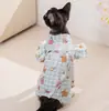 Ropa para Perros de Primavera y Verano, Ropa para Proteger el Vientre en Casa, Ropa de Doble Capa de Gasa Transpirable de Cuatro Patas para Cubrir el Vientre de Perros Pequeños y Medianos, Ropa para Mascotas