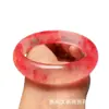 Negocio de Suministro en Vivo de Jade de Cuarcita Jade Regalo de Bienestar de Jade Pulsera de Tira Plana Flor Flotante Rojo Cereza para Mujer