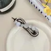 Grampo de Cabelo Torcido de Pérolas Minimalista e Elegante de Alta Qualidade para Mulheres, Presilha de Tubarão para Penteados no Topo da Cabeça, Adequado para Cabelos Grossos, Acessório de Cabelo