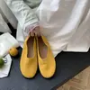 Zapatos Planos de Ballet Nuevos Estilo Hada de Cuero Suave Mate Hechos a Mano para Mujer, de Pie Ancho, de Corte Bajo, Zapatos de Abuela