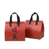 Bolsas térmicas para viagem, sacolas práticas para entrega de comida, sacos de embalagem descartáveis de tecido não tecido espessado com folha de alumínio, podem ser impressos com logotipos