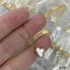 Colar V Trevo de Quatro Folhas Banhado a Ouro 18K Acessórios Femininos Versão Superior Madrepérola Branca Ouro Rosa Pingente Nicho Luxo Acessível
