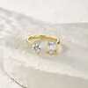 Anel de Prata S925 Estilo Ins Coreano com Moissanita Duplamente Definida, Joia de Luxo Nicho de Alta Qualidade para o Dia a Dia