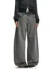 Jeans Americano Retro High Street de Cintura Alta, Solto, Perna Larga, Design Novo 2026, Calça Drapeada estilo Cimitarra