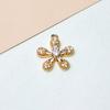 Aretes diy accesorios para horquilla cobre chapado en oro micro-incrustado circón cristal copo de nieve varios colgantes joyería material de gota para la oreja