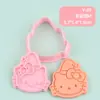 Molde para Galletas 3D de Gato Kt Navideño con Diseño Realista de Prensa Tridimensional DIY, Material Seguro, Fácil de Limpiar