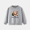 Fornecimento Transfronteiriço 25 Anos Outono Novo Moletom Infantil de Gola Redonda Desenho Animado Europeu e Americano Natal Estampado Tricotado Moletom Infantil