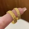 Anel Aberto Retrô Escovado Popular do Xiaohongshu, Anel de Dedo Indicador de Nicho de Luxo com Zircônia Microincrustada para Mulheres