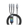 Cable de Datos de Carga Rápida 100W Transparente Tipo Tarjeta Mediana Uno-A-Tres Trenzado Tres-En-Uno Adecuado para Cable de Carga Android Cargador