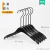 Cabides de Acrílico Preto Puro para Lojas de Roupas, Roupas Infantis, Roupas Masculinas e Femininas, Cabides Antiderrapantes, Prendedores de Calça, Logotipo Atacado
