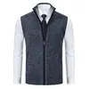 Jaqueta Colete Masculina Lisa Nova Outono/Inverno 2026, Tricô Masculino Casual Sem Mangas com Gola Alta