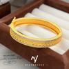 Loja de Ouro da Moda Mesmo Estilo Pulseira Ponte do Vento e da Chuva em Filigrana Novo Estilo Chinês Design de Luxo Leve com Fecho de Padrão Espiga de Trigo com Strass Pulseira