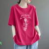 2026 Verão Novo Estilo Gola Redonda Estampada Camiseta Tamanho Grande Solta Casual Versátil Manga Curta Feminino Moda de Alta Qualidade Tops