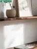 Shumu Chuangyi Estante de Partición de Una Palabra de Madera Maciza Estante de Pared Almacenamiento Estantería Muebles de Nogal Negro