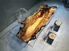 # Mesa de Rio em Resina Epóxi Madeira Maciça Placa Grande Mesa de Chá Mesa de Chá Oceânica Mesa de Jantar Mesa de Café Placa Inteira Mesa de Escritório Chá