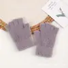 Luvas de Lã Quente Tricotadas para Estudantes Outono e Inverno Meio Dedo Novas à Prova de Frio Venda por Atacado Estilo Quente