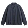 Rumeng marca de moda retrô estilo japonês, jaqueta com gola para homens e mulheres, outono, corte solto, simples, casual e estilo workwear