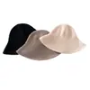 Gorro de Pescador Tejido 100% Cachemira Pura para Mujer 2026 Otoño Invierno Estilo Coreano Sencillo Adelgazante para la Cara Cálido Gorro de Cubo