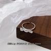 Coreano S925 Sterling Silver Girl's Bow Ring Niche Design Doce Fresco e Fresco Anel de Dedo Anel de Dedo de Comida Anel de Dedo