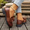 Zapatos Pequeños de Cuero Estilo Británico 2026 Primavera y Otoño Nuevos Versátiles Planos para Mujer con Lazo Mocasines Slip-On Transfronterizos